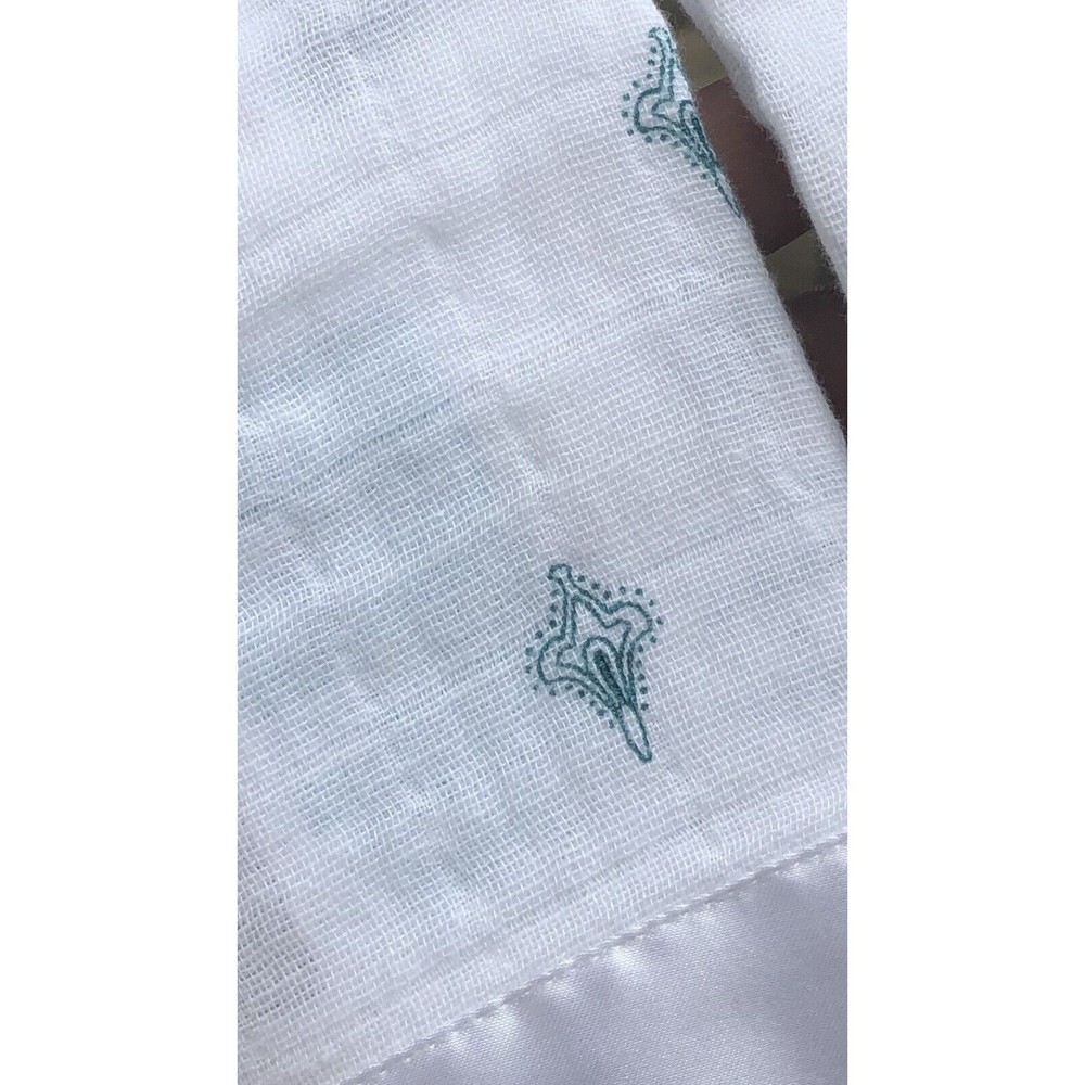 Aden + Anais Muslin Baby Security Blanket Satin Edge Paisley Teal Lovey NWT